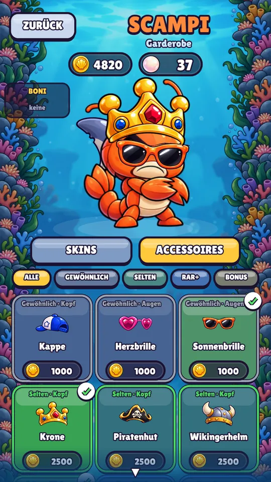 Die Garderobe mit Skins und Accessoires